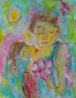 A Flower for You, my Love 10, 2024, acrylic on watercolor paper, 64,5 x 50 cm