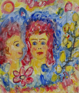 Happy to meet You, my Love, 2024, acrylic on canvas, 70 x 60 cm