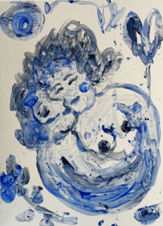 I love You 1, 2024, acrylic on carton, 70 x 50 cm